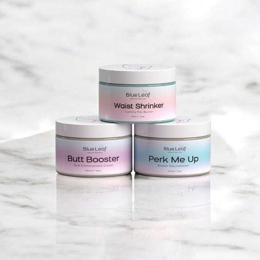 Flawless Body Trio" waist, butt, and breast creams